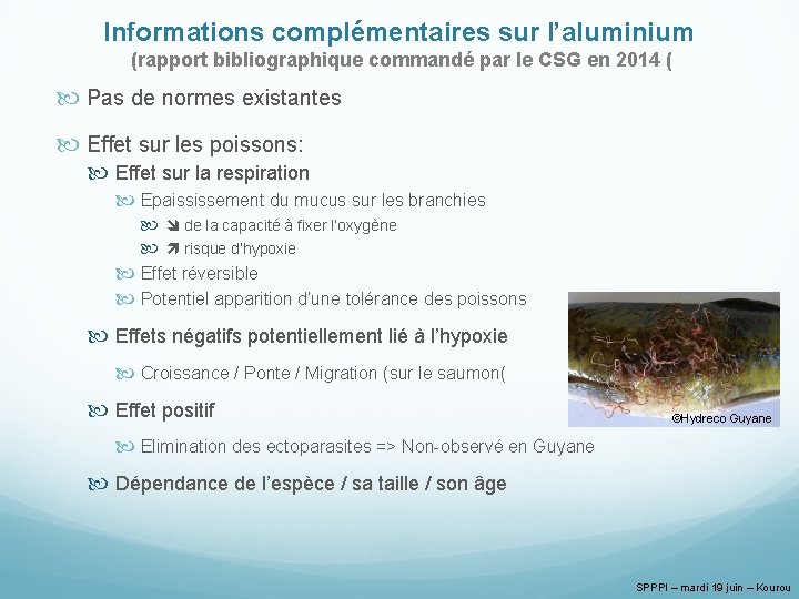Informations complémentaires sur l’aluminium (rapport bibliographique commandé par le CSG en 2014 ( Pas