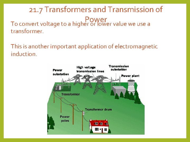 21. 7 Transformers and Transmission of Power To convert voltage to a higher or 21. 7 Transformers and Transmission of Power To convert voltage to a higher or
