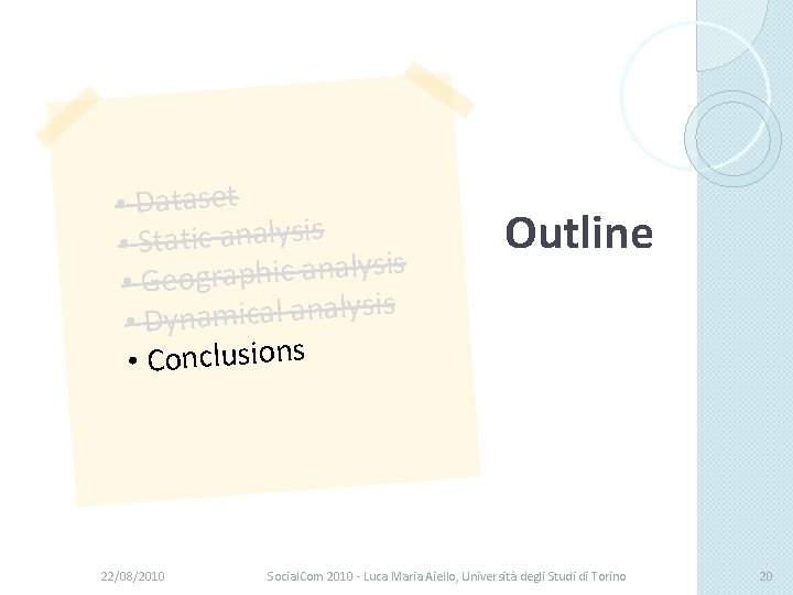  • Dataset • Static analysis s i s y l a n a