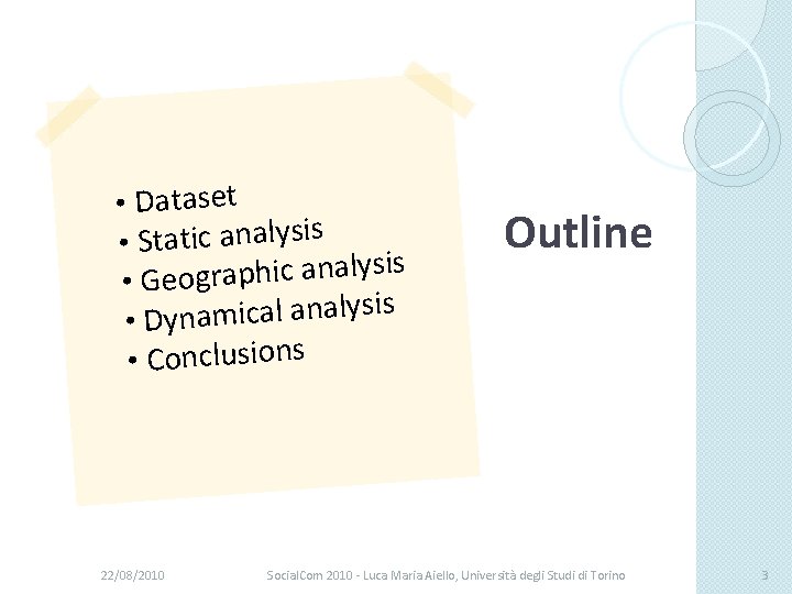  • Dataset • Static analysis s i s y l a n a