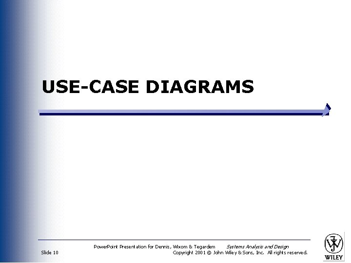 USE-CASE DIAGRAMS Slide 10 Power. Point Presentation for Dennis, Wixom & Tegardem Systems Analysis