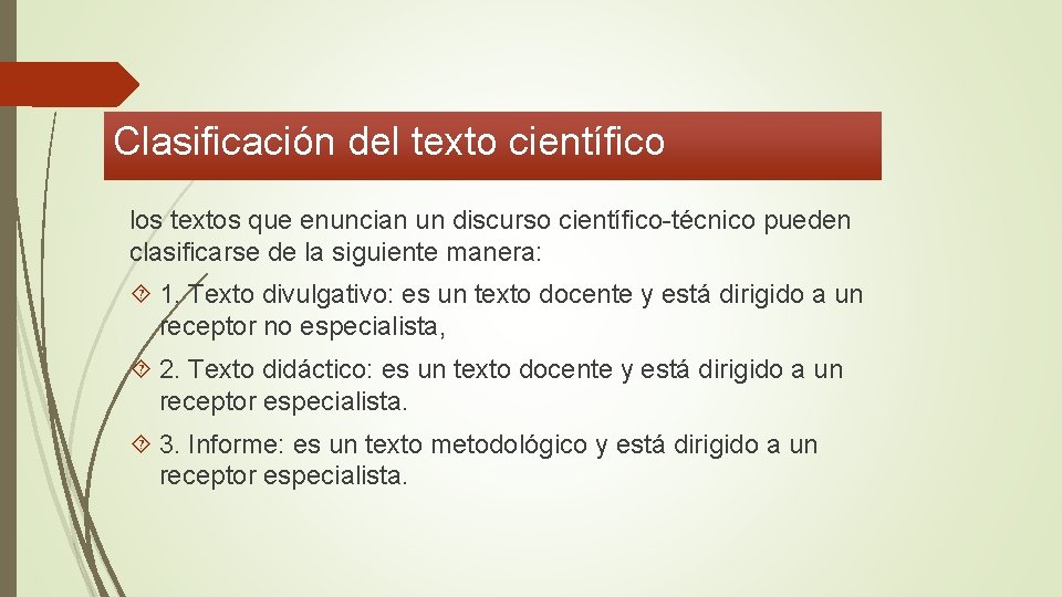 Clasificación del texto científico los textos que enuncian un discurso científico-técnico pueden clasificarse de Clasificación del texto científico los textos que enuncian un discurso científico-técnico pueden clasificarse de