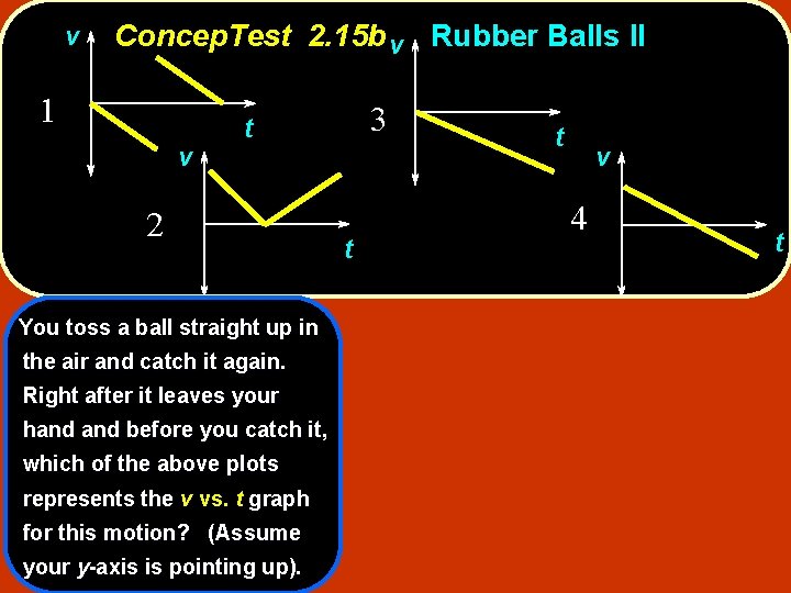 v Concep. Test 2. 15 b v Rubber Balls II 1 v 3 t