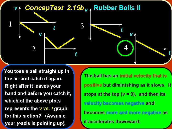 v Concep. Test 2. 15 b v Rubber Balls II 1 v 3 t