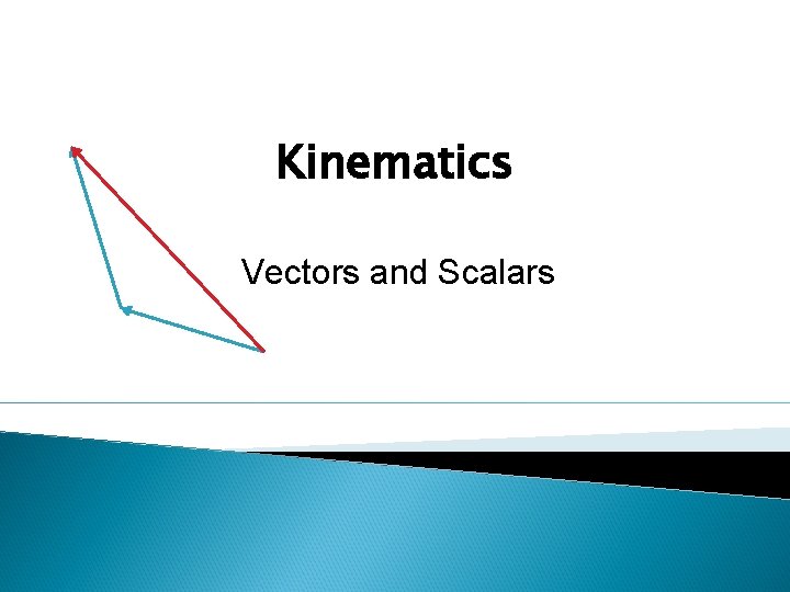 Kinematics Vectors and Scalars Kinematics Vectors and Scalars