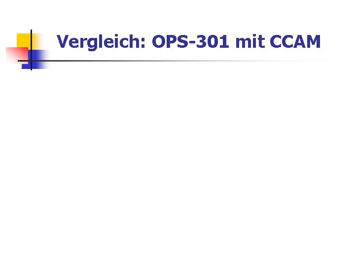 Vergleich: OPS-301 mit CCAM 