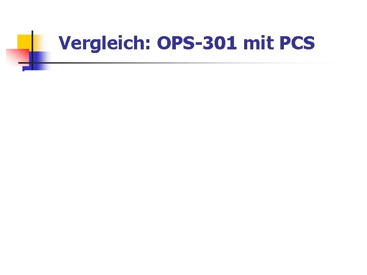 Vergleich: OPS-301 mit PCS 