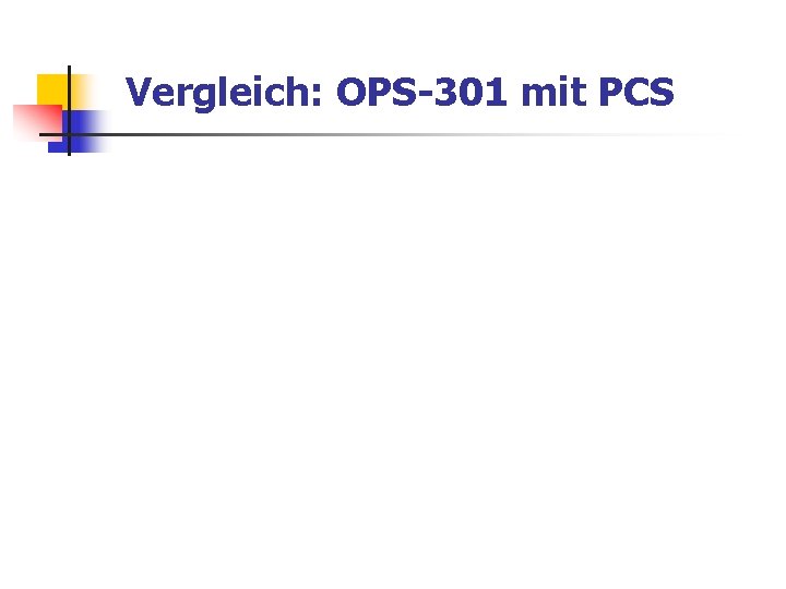 Vergleich: OPS-301 mit PCS 