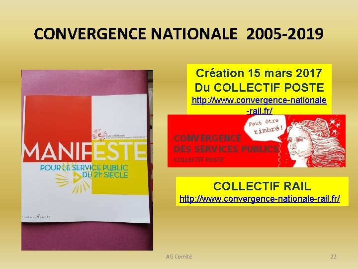 CONVERGENCE NATIONALE 2005 -2019 Création 15 mars 2017 Du COLLECTIF POSTE http: //www. convergence-nationale