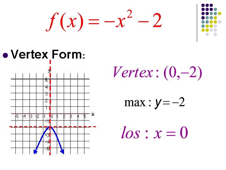 l Vertex Form: 