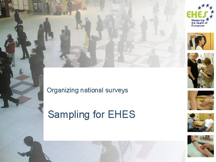 Organizing national surveys Sampling for EHES 
