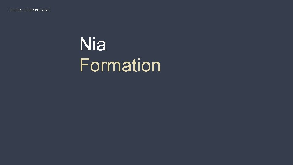 Seating Leadership 2020 Nia Formation 