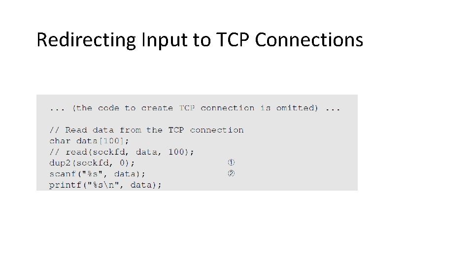 Redirecting Input to TCP Connections 