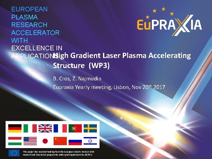 EUROPEAN PLASMA RESEARCH ACCELERATOR WITH EXCELLENCE IN High Gradient Laser Plasma Accelerating APPLICATIONS Structure