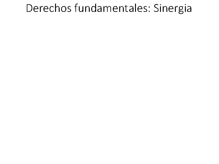 Derechos fundamentales: Sinergia 