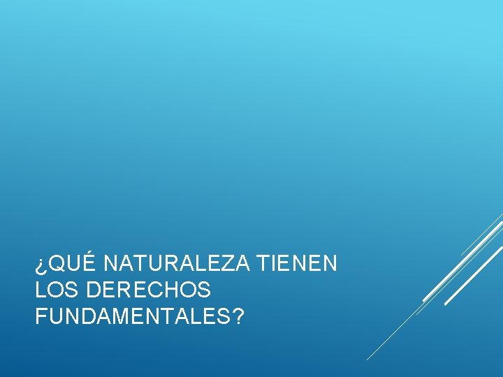 ¿QUÉ NATURALEZA TIENEN LOS DERECHOS FUNDAMENTALES? 