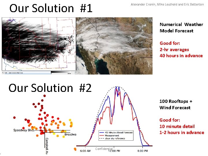 Our Solution #1 Alexander Cronin, Mike Leuthold and Eric Betterton Numerical Weather Model Forecast