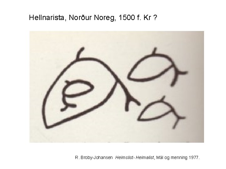 Hellnarista, Norður Noreg, 1500 f. Kr ? R. Broby-Johansen Heimslist- Heimalist, Mál og menning