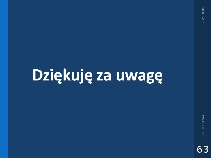 OKE Warszawa Dziękuję za uwagę 63 2021 -09 -04 