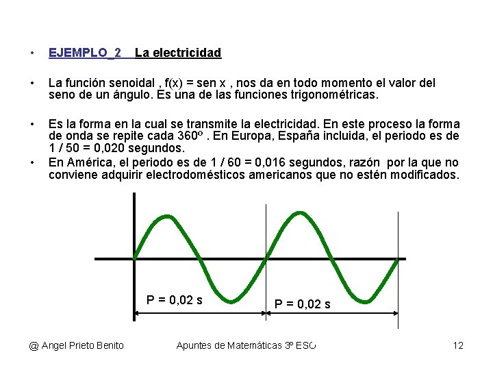  • EJEMPLO_2 • La función senoidal , f(x) = sen x , nos