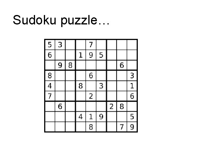 Sudoku puzzle… 