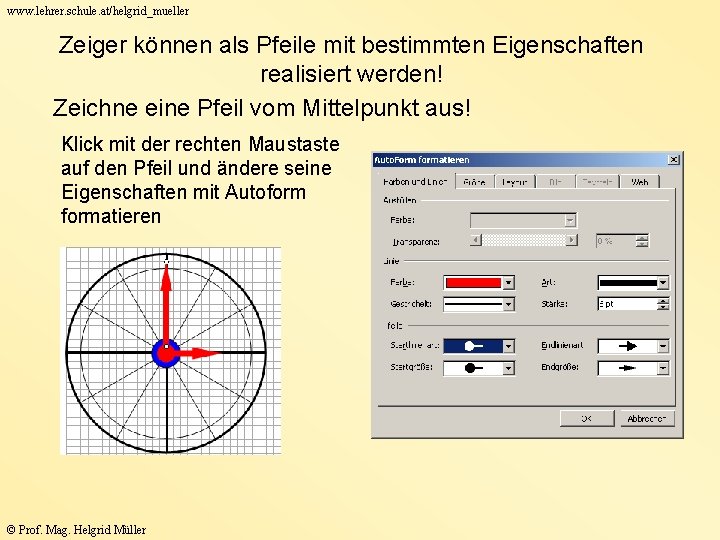 www. lehrer. schule. at/helgrid_mueller Zeiger können als Pfeile mit bestimmten Eigenschaften realisiert werden! Zeichne