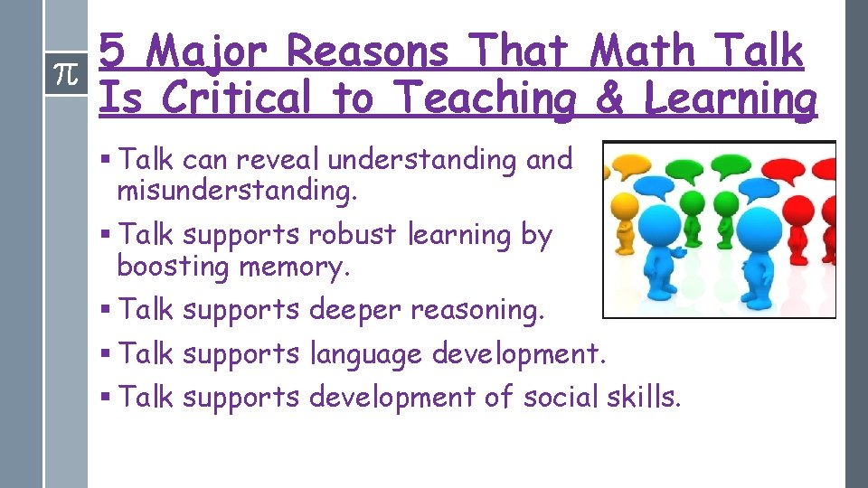 5 Major Reasons That Math Talk Is Critical to Teaching & Learning § Talk