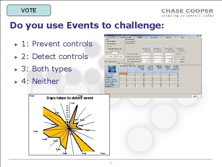 VOTE Do you use Events to challenge: 1: Prevent controls 2: Detect controls 3: