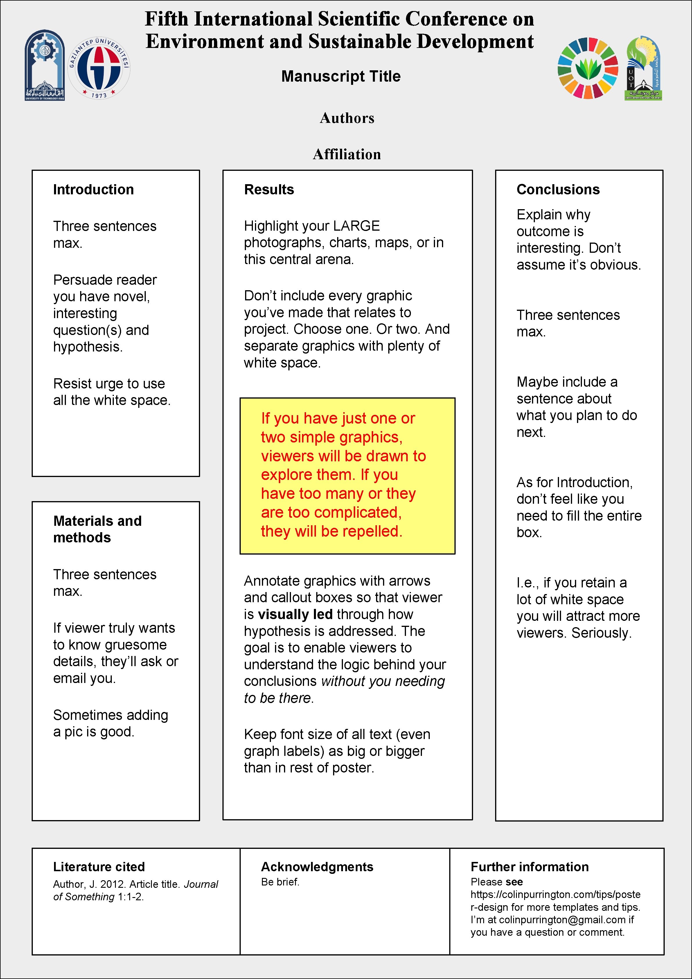Fifth International Scientific Conference on Environment and Sustainable Development Manuscript Title Authors Affiliation Introduction