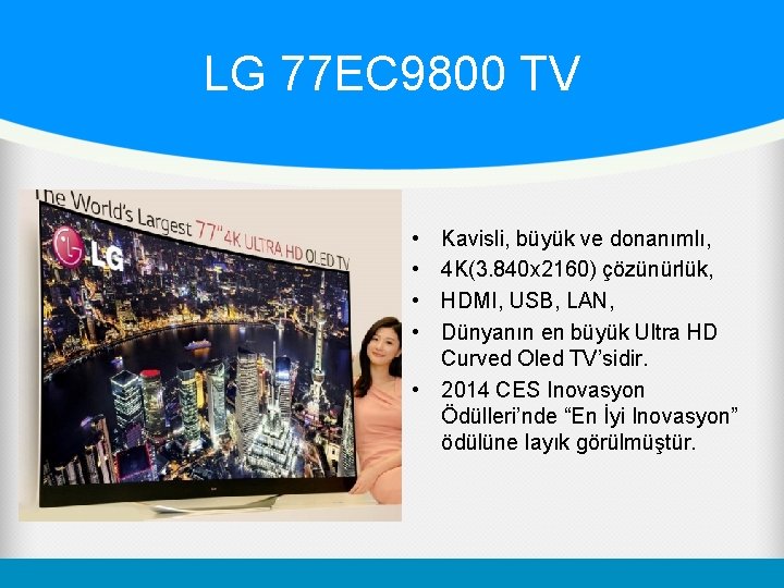 LG 77 EC 9800 TV • • Kavisli, büyük ve donanımlı, 4 K(3. 840