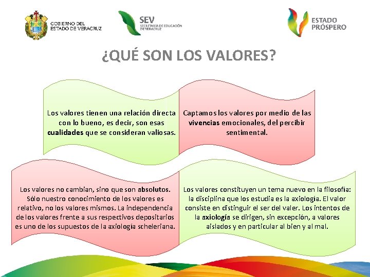 ¿QUÉ SON LOS VALORES? Los valores tienen una relación directa Captamos los valores por