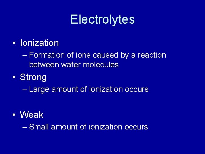 Acids Bases Electrolytes vs Nonelectrolytes The ammeter measures