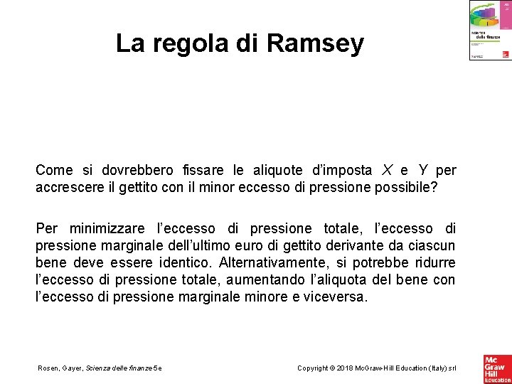 La regola di Ramsey Come si dovrebbero fissare le aliquote d’imposta X e Y