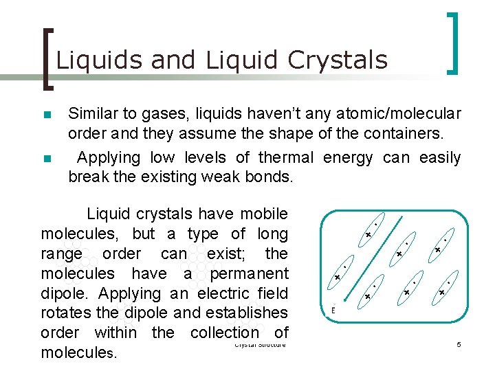 Liquids and Liquid Crystals - + + + - - + - + +