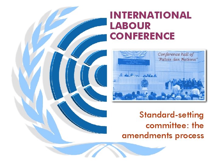 INTERNATIONAL LABOUR CONFERENCE Standard-setting committee: the amendments process 