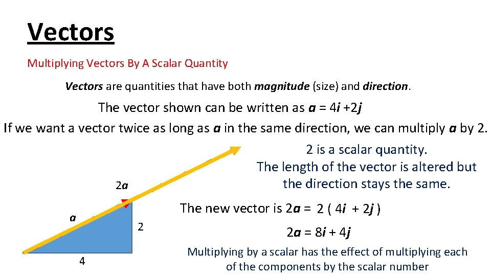 Vectors Multiplying Vectors By A Scalar Quantity Vectors are quantities that have both magnitude