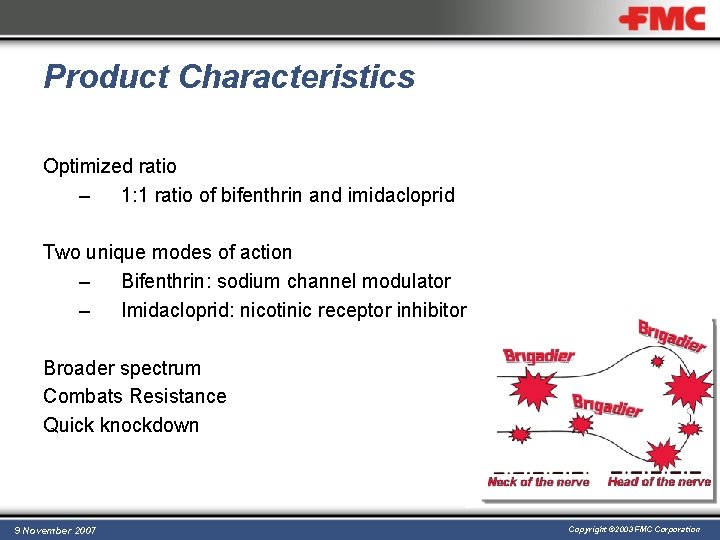 Product Characteristics Optimized ratio – 1: 1 ratio of bifenthrin and imidacloprid Two unique