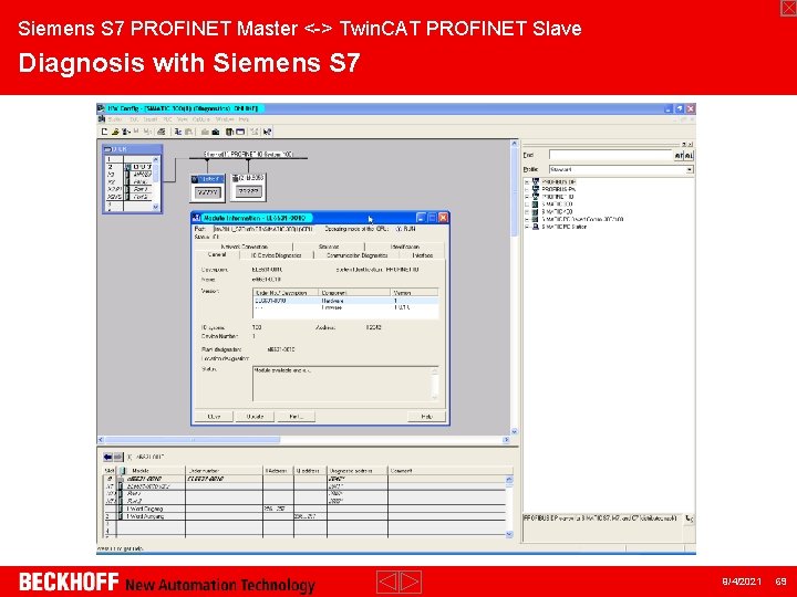 Siemens S 7 PROFINET Master <-> Twin. CAT PROFINET Slave Diagnosis with Siemens S