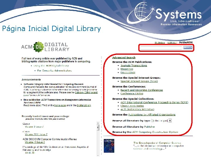 Página Inicial Digital Library 