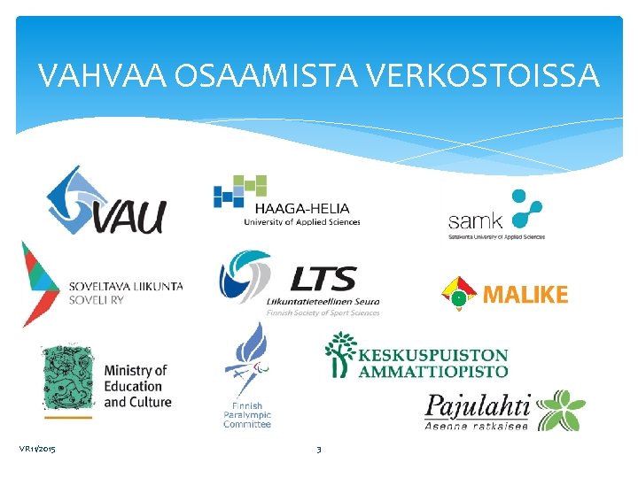 VAHVAA OSAAMISTA VERKOSTOISSA VR 11/2015 3 