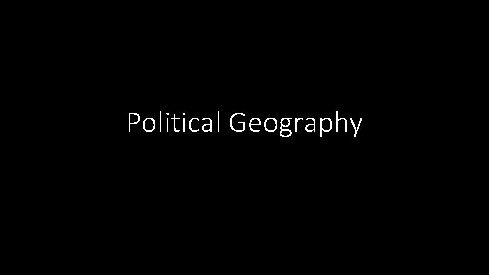 Political Geography 