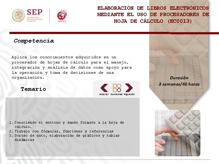 ELABORACIÓN DE LIBROS ELECTRÓNICOS MEDIANTE EL USO DE PROCESADORES DE HOJA DE CÁLCULO (EC