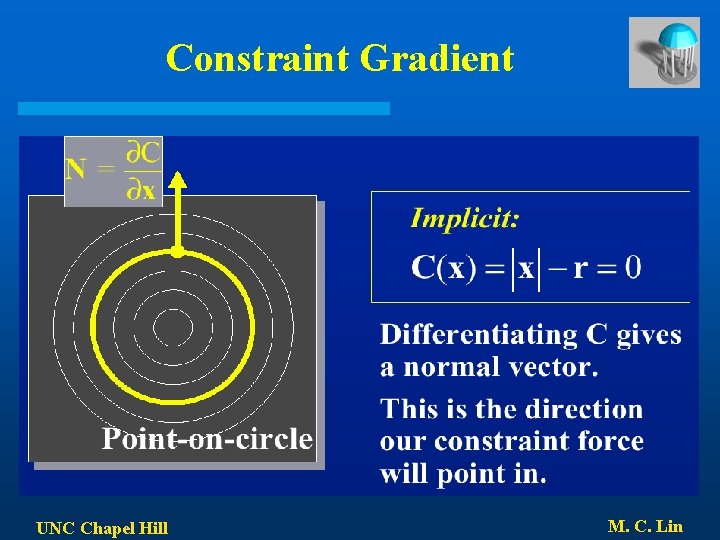 Constraint Gradient UNC Chapel Hill M. C. Lin 