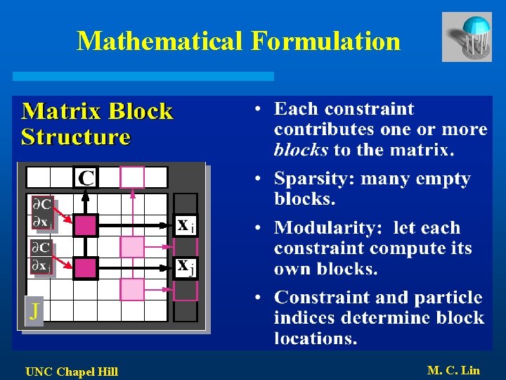 Mathematical Formulation UNC Chapel Hill M. C. Lin 