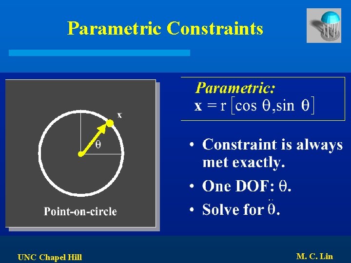 Parametric Constraints UNC Chapel Hill M. C. Lin 