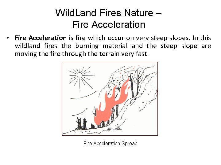 Wild. Land Fires Nature – Fire Acceleration • Fire Acceleration is fire which occur