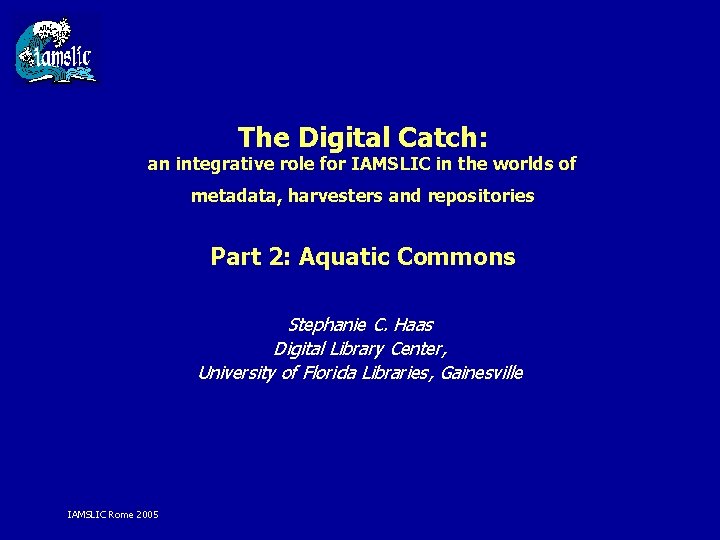 The Digital Catch: an integrative role for IAMSLIC in the worlds of metadata, harvesters