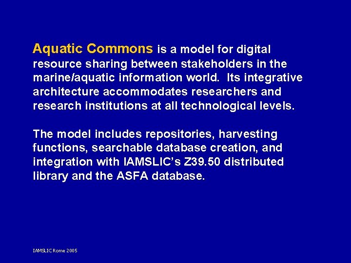 Aquatic Commons is a model for digital resource sharing between stakeholders in the marine/aquatic