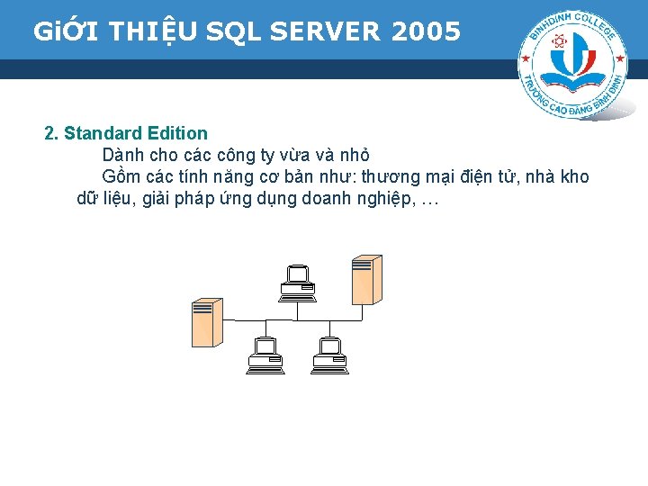GiỚI THIỆU SQL SERVER 2005 2. Standard Edition Dành cho các công ty vừa