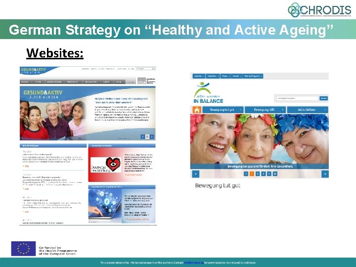 German Strategy on “Healthy and Active Ageing” Websites: 